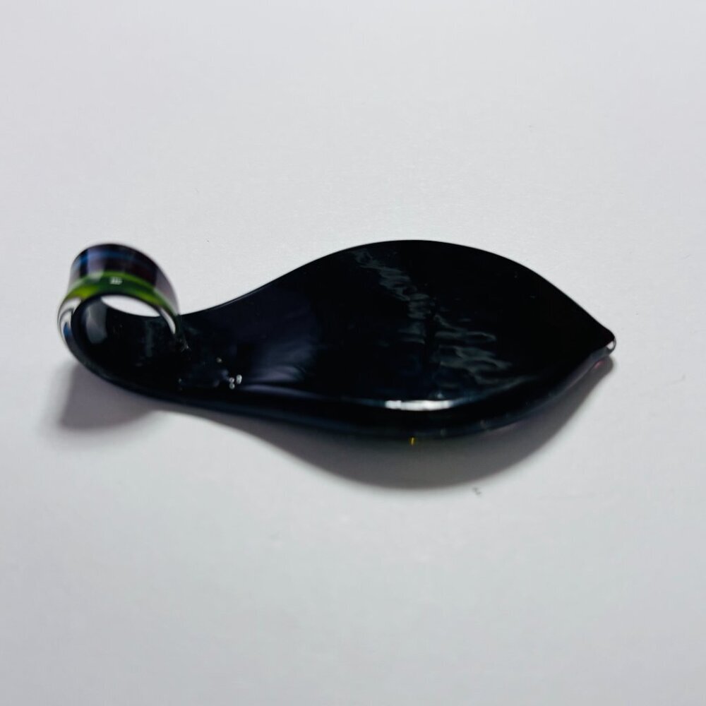 Hand Blown Art Glass Pendant Set Teardrop & Donut Blue - Picture 8 of 8